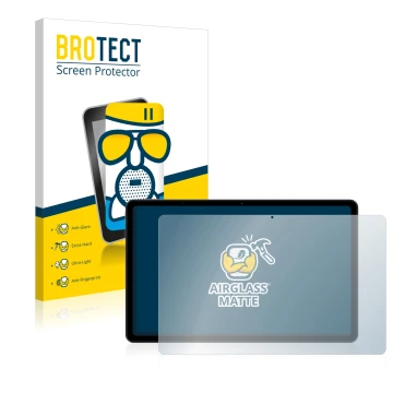 Front side of a product packaging with the brand logo BROTECT. Next to it is the device Xiaomi Redmi Pad (Landscape) shown wit