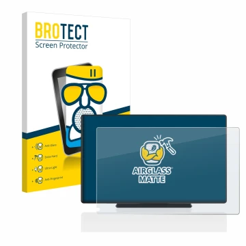 Front side of a product packaging with the brand logo BROTECT. Next to it is the device Carpuride W901 9