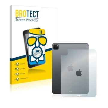 Front side of a product packaging with the brand logo BROTECT. Next to it is the device Apple iPad Pro 11