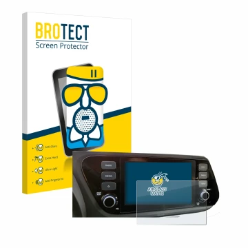 Front side of a product packaging with the brand logo BROTECT. Next to it is the device Hyundai i20 2020 8