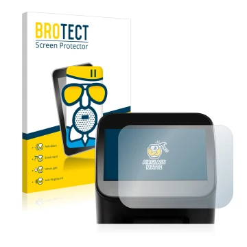 Front side of a product packaging with the brand logo BROTECT. Next to it is the device Shaper Origin Gen1 shown with the corr