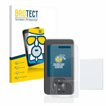 Front side of a product packaging with the brand logo BROTECT. Next to it is the device Dexcom G7 CGM shown with the correspon