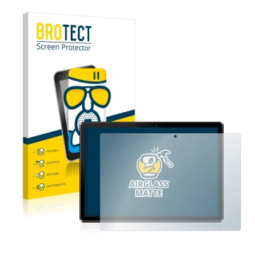 Front side of a product packaging with the brand logo BROTECT. Next to it is the device Pritom M10 10.1