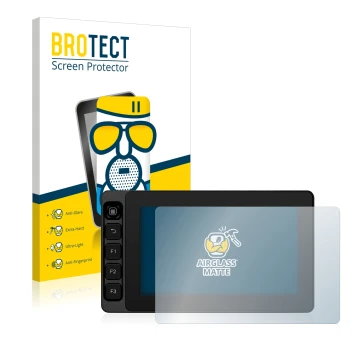 Front side of a product packaging with the brand logo BROTECT. Next to it is the device SmallHD Ultra 5 shown with the corresp
