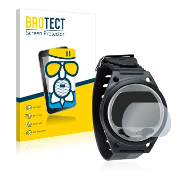 Front side of a product packaging with the brand logo BROTECT. Next to it is the device SCUBAPRO Aladin Sport (Matrix) shown w