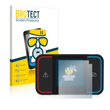 Front side of a product packaging with the brand logo BROTECT. Next to it is the device Saphe Drive Pro shown with the corresp