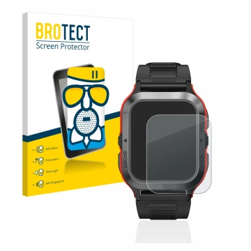 Front side of a product packaging with the brand logo BROTECT. Next to it is the device Kospet Tank M2 shown with the correspo