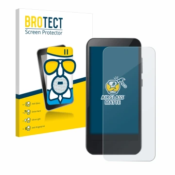 Front side of a product packaging with the brand logo BROTECT. Next to it is the device Omnipod 5 shown with the corresponding