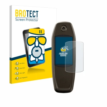 Front side of a product packaging with the brand logo BROTECT. Next to it is the device Specialized Mastermind TCU shown with 