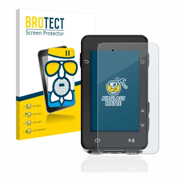Front side of a product packaging with the brand logo BROTECT. Next to it is the device iGPSPORT iGS630 shown with the corresp