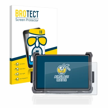 Front side of a product packaging with the brand logo BROTECT. Next to it is the device DJI Transmission High Bright Funkmonit