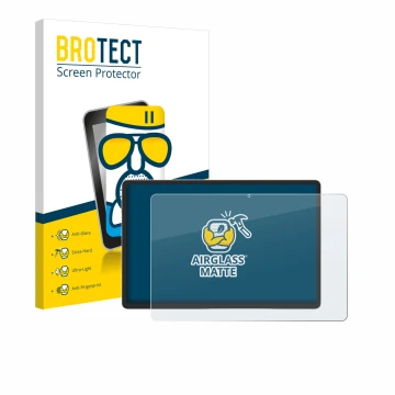 Front side of a product packaging with the brand logo BROTECT. Next to it is the device Samsung Galaxy Tab S9 Plus 5G shown wi