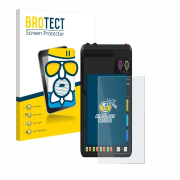 Front side of a product packaging with the brand logo BROTECT. Next to it is the device Rode Rodecaster Duo shown with the cor