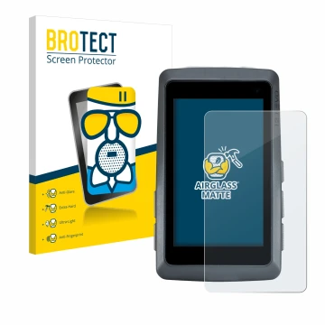 Front side of a product packaging with the brand logo BROTECT. Next to it is the device Sigma ROX 12.1 EVO shown with the corr