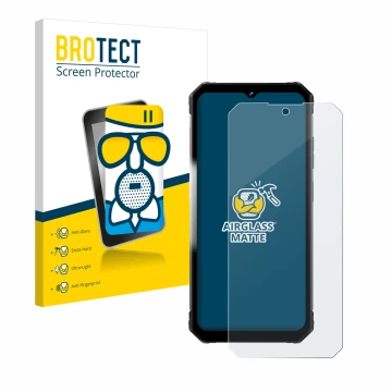 Front side of a product packaging with the brand logo BROTECT. Next to it is the device Fossibot F102 shown with the correspon