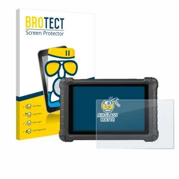 Front side of a product packaging with the brand logo BROTECT. Next to it is the device Autel MX900c shown with the correspond
