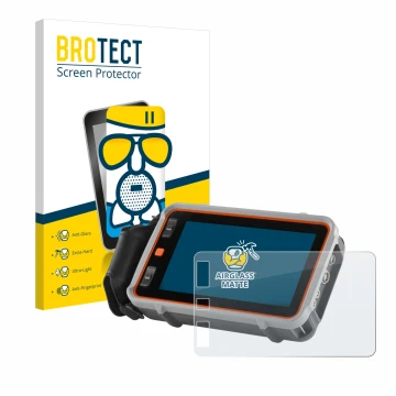 Front side of a product packaging with the brand logo BROTECT. Next to it is the device Waygate Technologies Krautkrämer USM 1