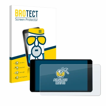 Front side of a product packaging with the brand logo BROTECT. Next to it is the device Zontes 350D shown with the correspondi