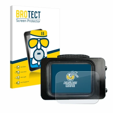 Front side of a product packaging with the brand logo BROTECT. Next to it is the device Divesoft Freedom dive computer shown w