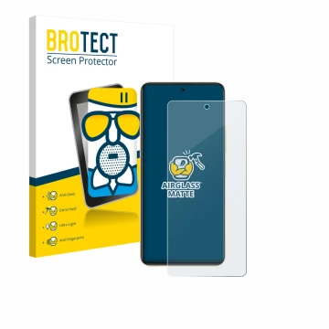 Front side of a product packaging with the brand logo BROTECT. Next to it is the device Vivo Y36 shown with the corresponding 