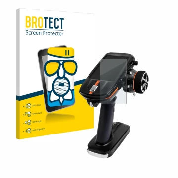 Front side of a product packaging with the brand logo BROTECT. Next to it is the device RadioLink RC8X shown with the correspo