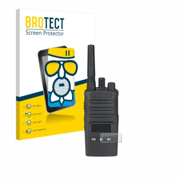 Front side of a product packaging with the brand logo BROTECT. Next to it is the device Motorola XT460 shown with the correspo