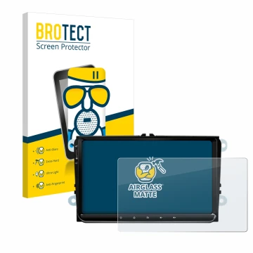 Front side of a product packaging with the brand logo BROTECT. Next to it is the device Eonon 53 SE shown with the correspondi