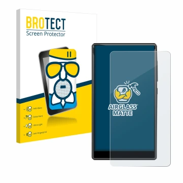 Front side of a product packaging with the brand logo BROTECT. Next to it is the device innioasis G1-80G shown with the corres