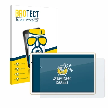 Front side of a product packaging with the brand logo BROTECT. Next to it is the device Facetel Q3 shown with the correspondin