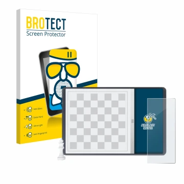 Front side of a product packaging with the brand logo BROTECT. Next to it is the device Chessnut Evo shown with the correspond