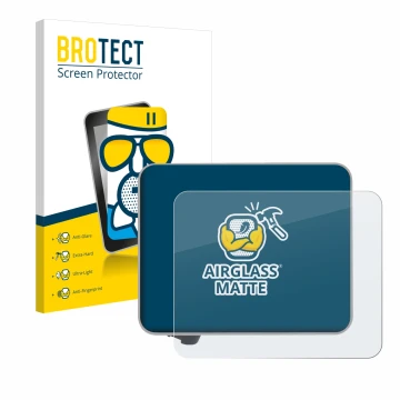 Front side of a product packaging with the brand logo BROTECT. Next to it is the device Bambu Lab A1 3D Printer shown with the