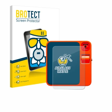 Front side of a product packaging with the brand logo BROTECT. Next to it is the device rabbit r1 shown with the corresponding