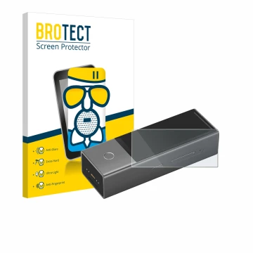 Front side of a product packaging with the brand logo BROTECT. Next to it is the device Timekettle X1 shown with the correspon