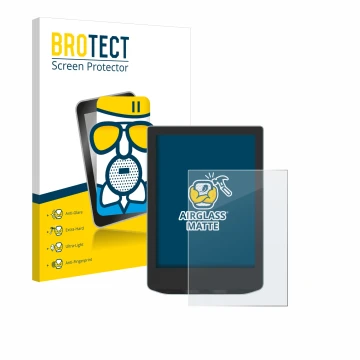 Front side of a product packaging with the brand logo BROTECT. Next to it is the device Vivlio Light shown with the correspond