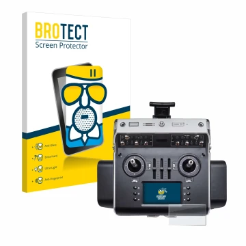 Front side of a product packaging with the brand logo BROTECT. Next to it is the device Graupner MC-32ex shown with the corres