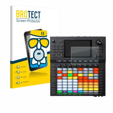 Front side of a product packaging with the brand logo BROTECT. Next to it is the device Akai Force shown with the correspondin