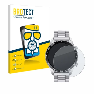 Front side of a product packaging with the brand logo BROTECT. Next to it is the device Foxbox SML1-C PRO 1.43