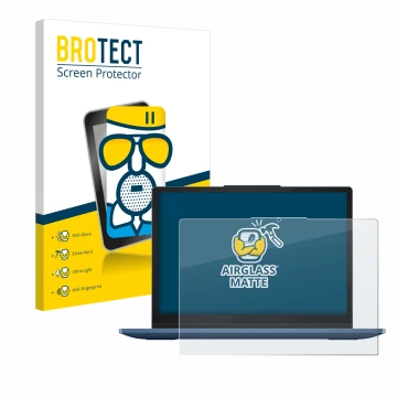 Front side of a product packaging with the brand logo BROTECT. Next to it is the device Lenovo IdeaPad Flex 3 Chrome 12IAN8 sh