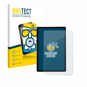 Front side of a product packaging with the brand logo BROTECT. Next to it is the device AGM Pad P2 shown with the correspondin