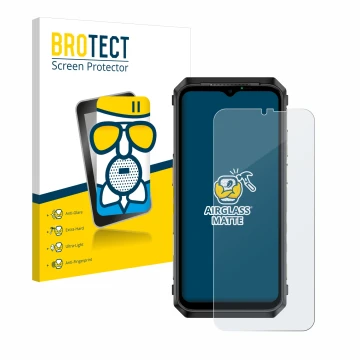 Front side of a product packaging with the brand logo BROTECT. Next to it is the device Ulefone Power Armor 18 shown with the 