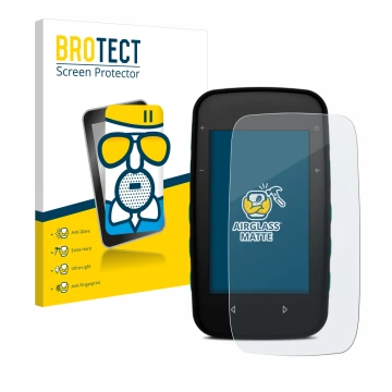 Front side of a product packaging with the brand logo BROTECT. Next to it is the device CompeGPS TwoNav Cross Plus shown with 