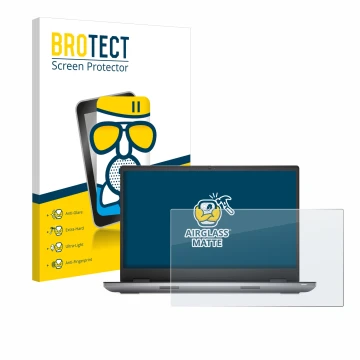 Front side of a product packaging with the brand logo BROTECT. Next to it is the device Dell Precision 7780 shown with the cor