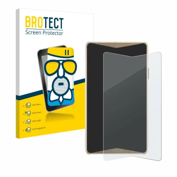 Front side of a product packaging with the brand logo BROTECT. Next to it is the device ELLIPAL Titan 2.0 Cold Wallet shown wi