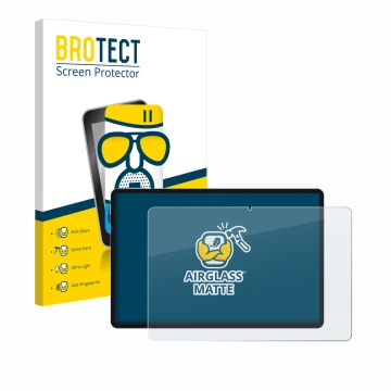 Front side of a product packaging with the brand logo BROTECT. Next to it is the device Teclast P50 shown with the correspondi