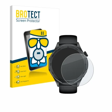 Front side of a product packaging with the brand logo BROTECT. Next to it is the device Kardena Care Pro 4 Klassisch shown wit