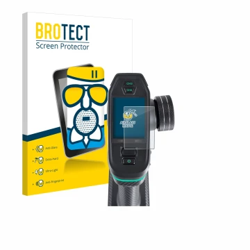 Front side of a product packaging with the brand logo BROTECT. Next to it is the device DumboRC DDF-350 shown with the corresp