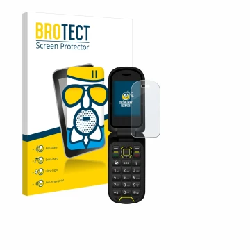Front side of a product packaging with the brand logo BROTECT. Next to it is the device Hammer Bow LTE shown with the correspo