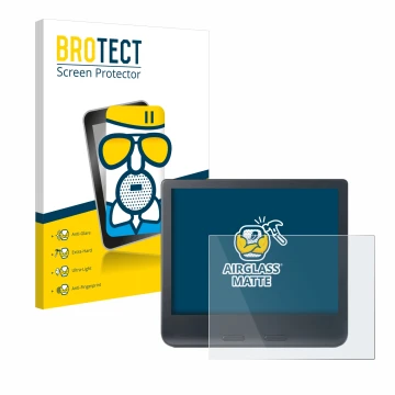 Front side of a product packaging with the brand logo BROTECT. Next to it is the device Kobo Libra Colour 2024 shown with the 