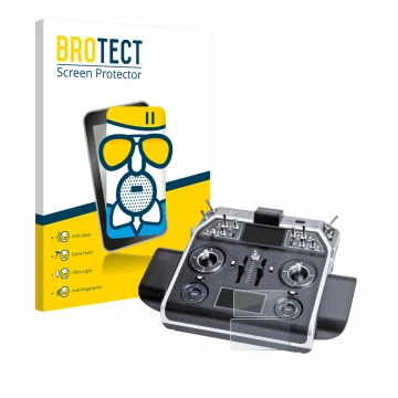 Front side of a product packaging with the brand logo BROTECT. Next to it is the device Graupner MC-28 shown with the correspo