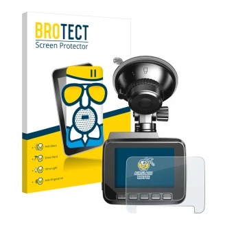 Front side of a product packaging with the brand logo BROTECT. Next to it is the device Azdome IT-G63D shown with the correspo